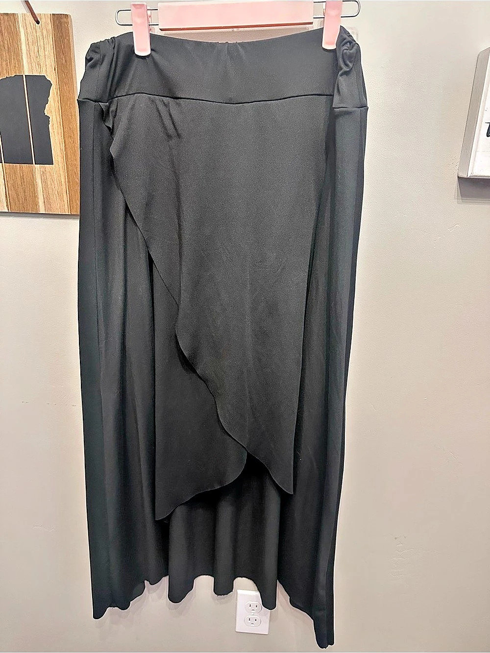 Black Maxi Skirt Size 2XL Polyester